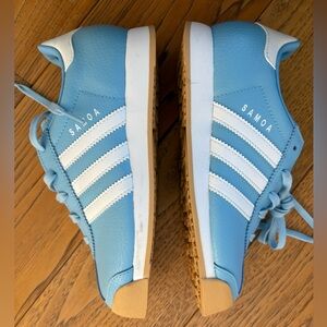Adidas Samoa Light Blue and White Sneakers